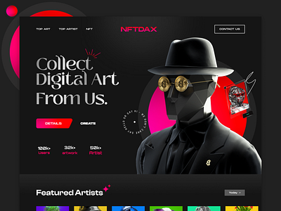 NFTDAX - NFT Market Platform Website abstractlogo branding design logo mark ui