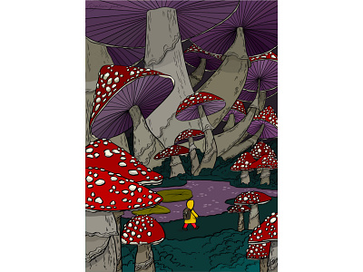 journey abstract adventure art bright cartoon cg cg art cute digital art digital drawing illustration journey mushroom nature procreate