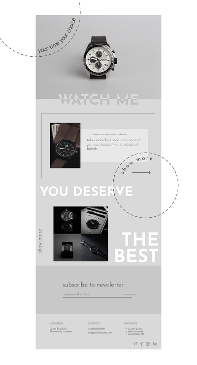 Landingpage for watch store animation design graphic design illustration ui vector