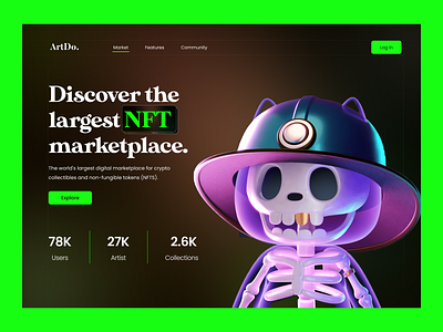 NFT Marketplace Website colorful web header moonstar nft nft nft landing page nft marketplace nft web nft website web web3 website