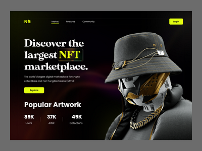 NFT Marketplace Website colorful design header homepage landing page moonstar nft nft nft header nft marketplace nft website ui web3 website website design