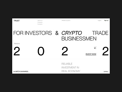 Website for investors & businessmen business crypto finance fintech invest investing investment landing page nft trade trading ui ux website