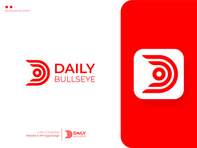 Daily BullsEye Website & App Logo Design app app logo brand identity branding bullseye bullseye logo design illustration logo logo design logo mark mark minimal minimalism minimalist news logo symbol ui website website logo