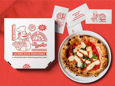 Big Jim - Neapolitan Pizza Branding branding cook creative cuisine delivery designer eat food food restaurant graphiste illustration italian logo logo design marketing packaging pizza pizzeria restaurant shop