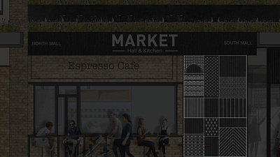 Edmonton Green Market Hall - Timber Wall Graphics graphic design illustration timber wall graphics wall graphics