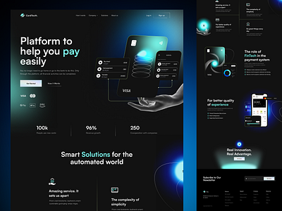 Cardtech Payments Card - Landing Page (Full Page) abstractlogo app branding design illustration ui ux vector