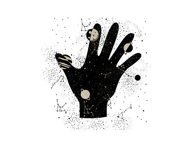 Space in man design graphic design hand illustration space universe vector