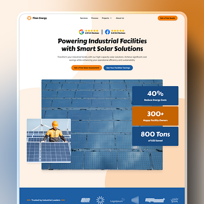 Titan Energy 👑 | Industrial Facilities Solar Website Design landing page modern solar solar appointments solar company website solar landing page solar leads solar website solar website design solar website tempalte web design website website design