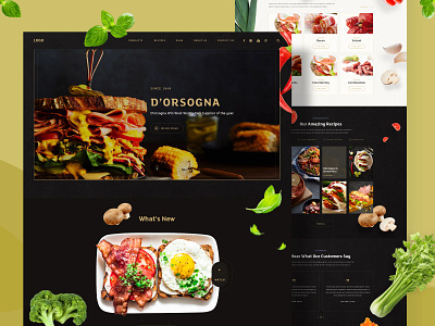 Restaurant Website Landing Page abstractlogo app branding illustration logo mark ui ux vector