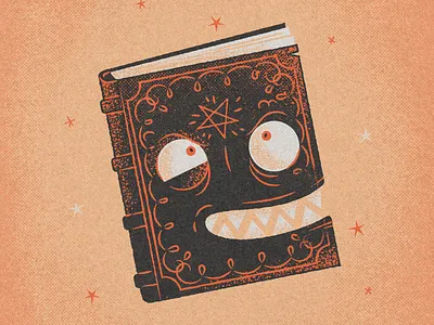 Necronomicon - Fright Fall Challenge book booklet character character design crazy crazy. character fright fall fright fall 2022 hellsjells illustration necronomicon pattern reading satanic book wild