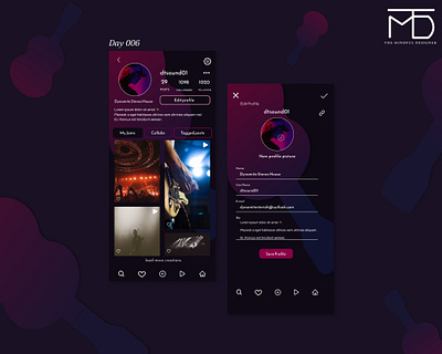 User Profile - DailyUI Day006 dailydesign dailyui day006 design happydesigner profile ui user userprofile ux