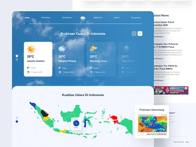 Exploring BMKG Landing Page branding dashboard design designer desktop forecast graphic design illustration interface minimalist mobile ui weather web