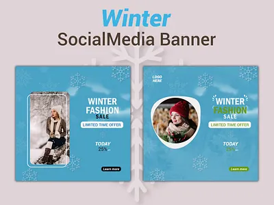 Winter Fashion Banner | Social Media Post Design ad advertiging branding design facebook ad facebook post flyer graphic design instagram ad instagram post motion graphics sale shot social media ad banner social media banner social media post design stories template ui winter