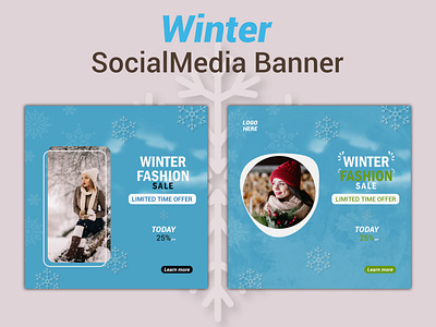Winter Fashion Banner | Social Media Post Design ad advertiging branding design facebook ad facebook post flyer graphic design instagram ad instagram post motion graphics sale shot social media ad banner social media banner social media post design stories template ui winter