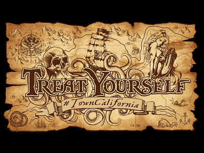Treat Yourself Treasure Map design graphic design illustration logo