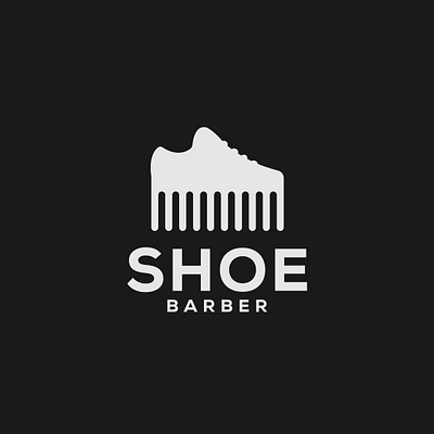 Shoe Barber Logo barber branding design illustrator logo logo designer minimalist shoe typography vector wordmark