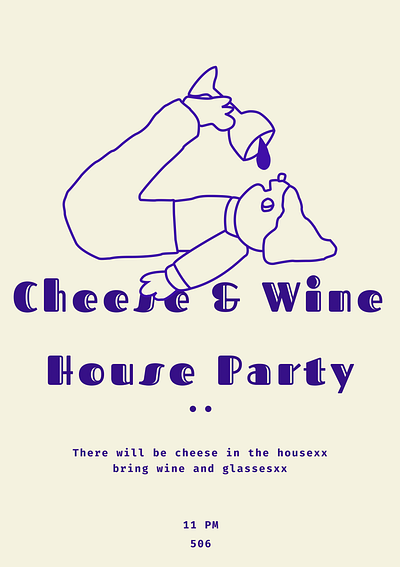 House party poster figma graphic design illustration party poster typography ui wine
