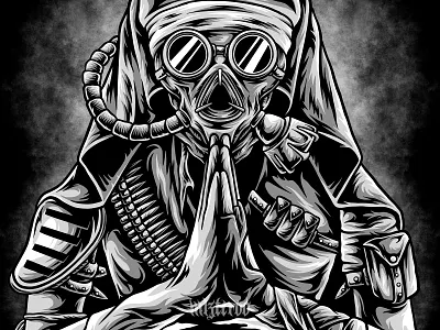 APOCALYPSE apocalypse band desert design fiction illustration mask post pray skull survival survivor t shirt