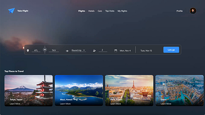 TAKE FLIGHT app design ui ux web