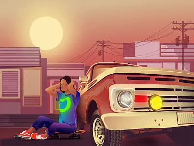 Skater girl character dribbbble dribbble best shot illustration illustrator vector vector illustration