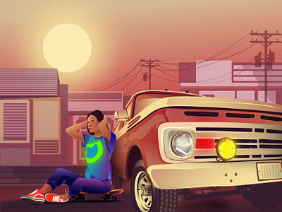 Skater girl character dribbbble dribbble best shot illustration illustrator vector vector illustration