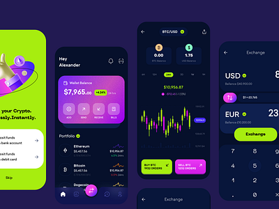 Cryptocurrency App banking clean crypto curreny design finance mobile product design simple swap trade trading ui uidesign userinterface uxui