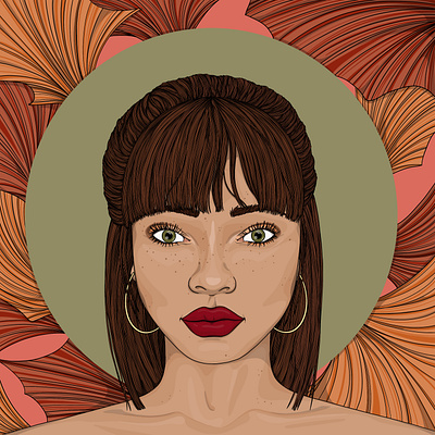 Autumn beauty illustration portrait portraitillustration