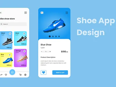 Shoe app design app app ui design ui ux