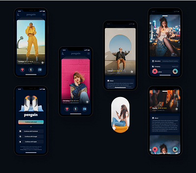 Penguin app app dating design ios social ui ux