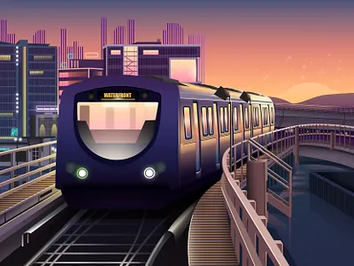 Train travel graphic design illustration travel vector