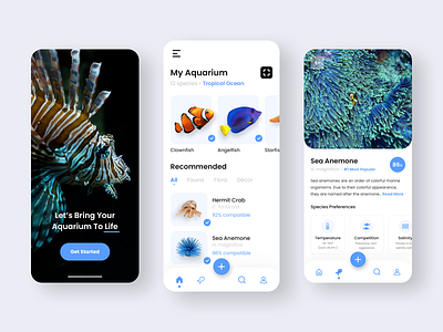 Aquarium Creator App Concept app aquarium fish fish tank hobbies mobile app nature ui ux