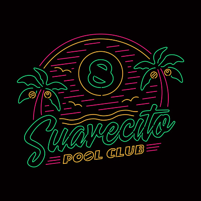 Suavecito Pool Club - Neon Sign 8 ball apa billiards chicago illustration neon neon sign pool pool club suavecito