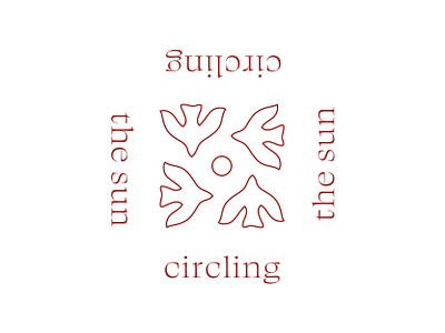Birds Circling the Sun with Type abstract animals birds branding design freelance designer graphic designer illustration illustrator line line art line work minimal modern nature organic simple sun type typography