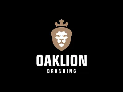 OAK AND LION LOGO DESIGN branding design graphic design icon illustration logo typography