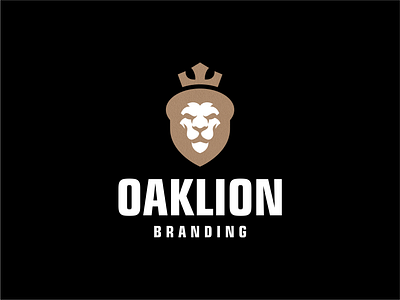 OAK AND LION LOGO DESIGN branding design graphic design icon illustration logo typography