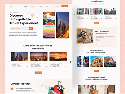 Travel Website Redesign beach landing page resort tourism travel trip ui ux web design website