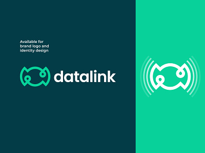 Datalink Logo, network service provided company logo artificial intelligence blockchain brand identity connection data ecommerce internet link logo network portal saas security signal tech technology transient waves wifi wireless