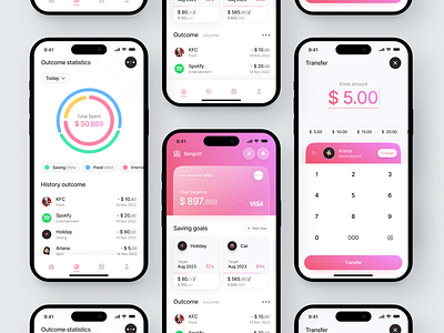 Bangcot - Finance App app bank banking banking app credit card design finance financial fintech app mobile mobile app mobile app design money money transfer saving savings transaction ui uiux ux