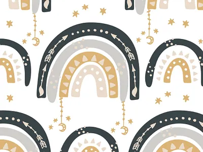 Boho Rainbows Pattern design graphic design pattern