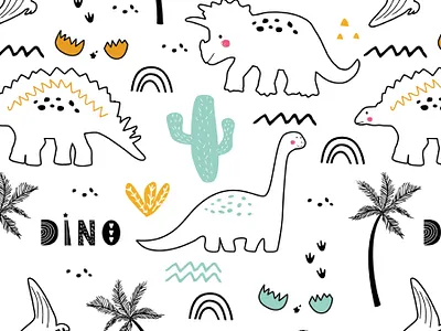 Seamless Patterns Dinosaurs Nursery design graphic design pattern