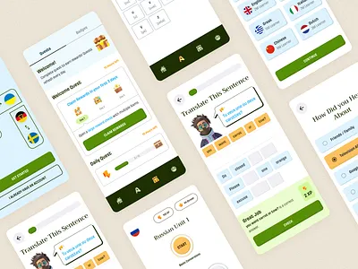 Language Learning alphabet app app ui design game language learning learning app reward speak translation ui ux vector word word game