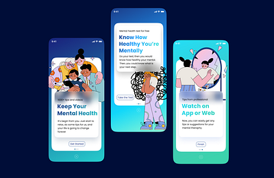 Mental Health App app branding design figma graphic design healthy illus illustration mental helath ui ux website