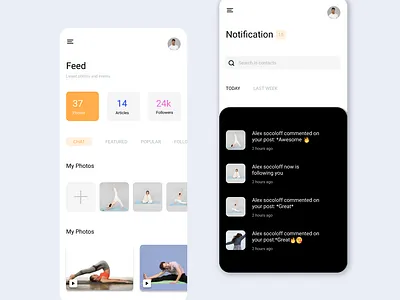 Social Media Feed Screen - UI Design app design designfeed feed feedscreen notification photos productdesign profile screen socialmedia ui uidesign uiux ux