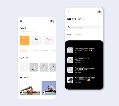 Social Media Feed Screen - UI Design app design designfeed feed feedscreen notification photos productdesign profile screen socialmedia ui uidesign uiux ux