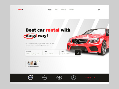 Car Rental Clean Header 3d best color branding car rental ui car rental ui ux clean ui creative logo design eye catching graphic design illustration inspiration landing page logo ui ui ux design user interfcae vector