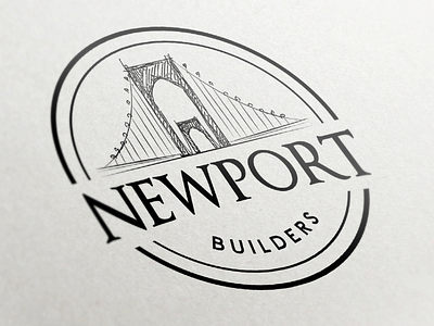 Newport Rhode Island Logo Design brand design branding bridge bridge logo company logo design elegant graphic design graphic designer hand drawn hand drawn hand drawn logo illustration logo logo design logo for business minimalistic simple logo design