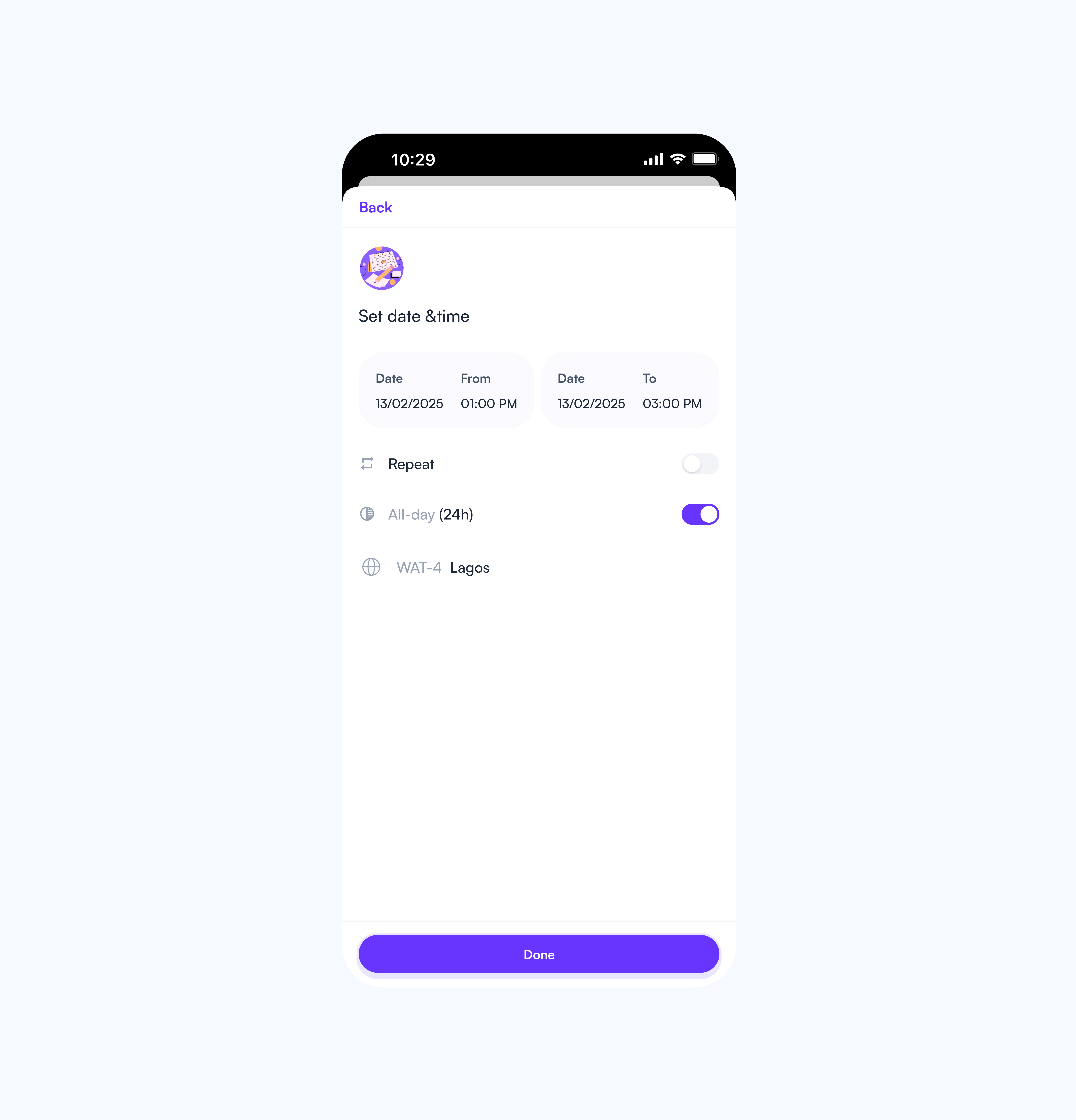 Set your study session! 🕒📅 date design mobile time todo ui ux