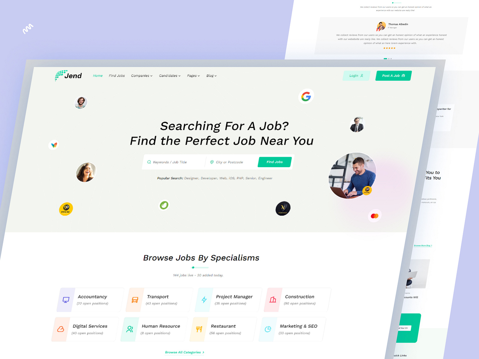 Jend - Job Board & Hiring Template by EnvyTheme LLC on Dribbble