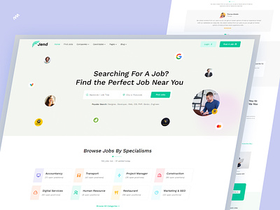 Jend - Job Board & Hiring Template creative design hibotheme recruitment website web design website website design