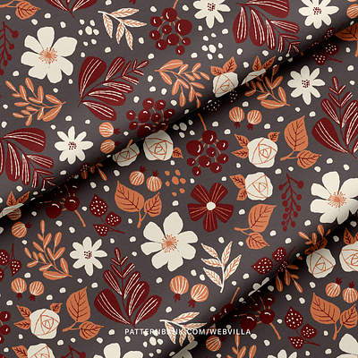 Vector Floral Hand Drawn Pattern design fabrics flowers seamless pattern vector vectorart